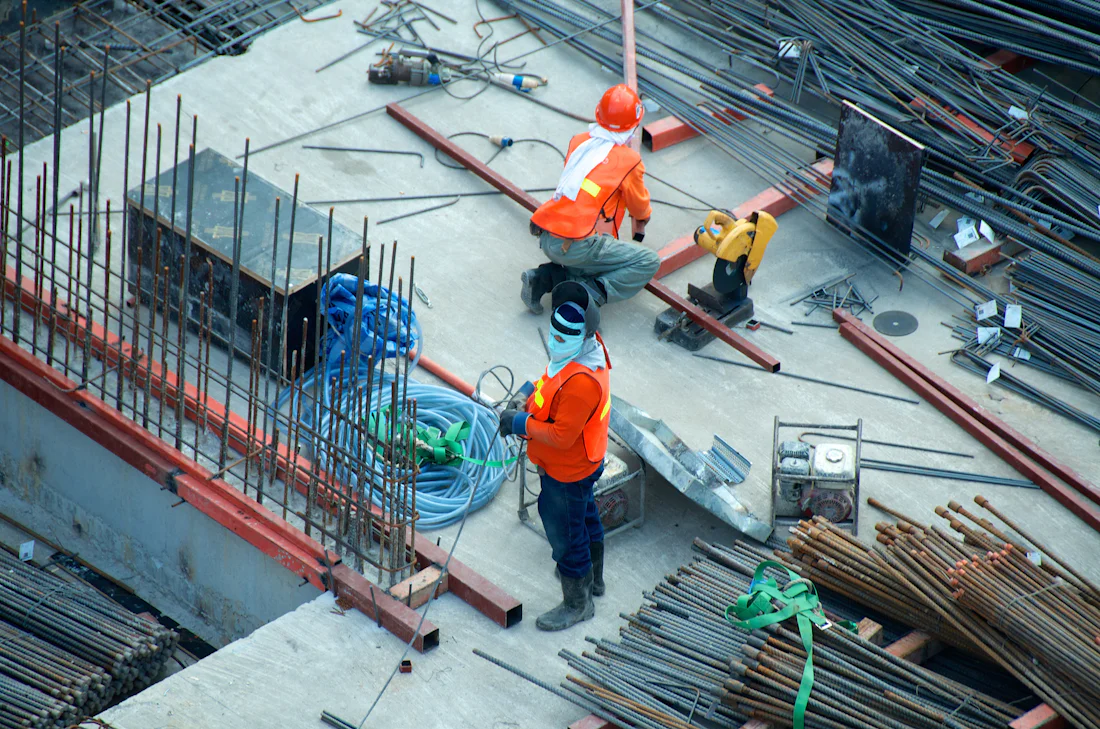 Timber framing during construction